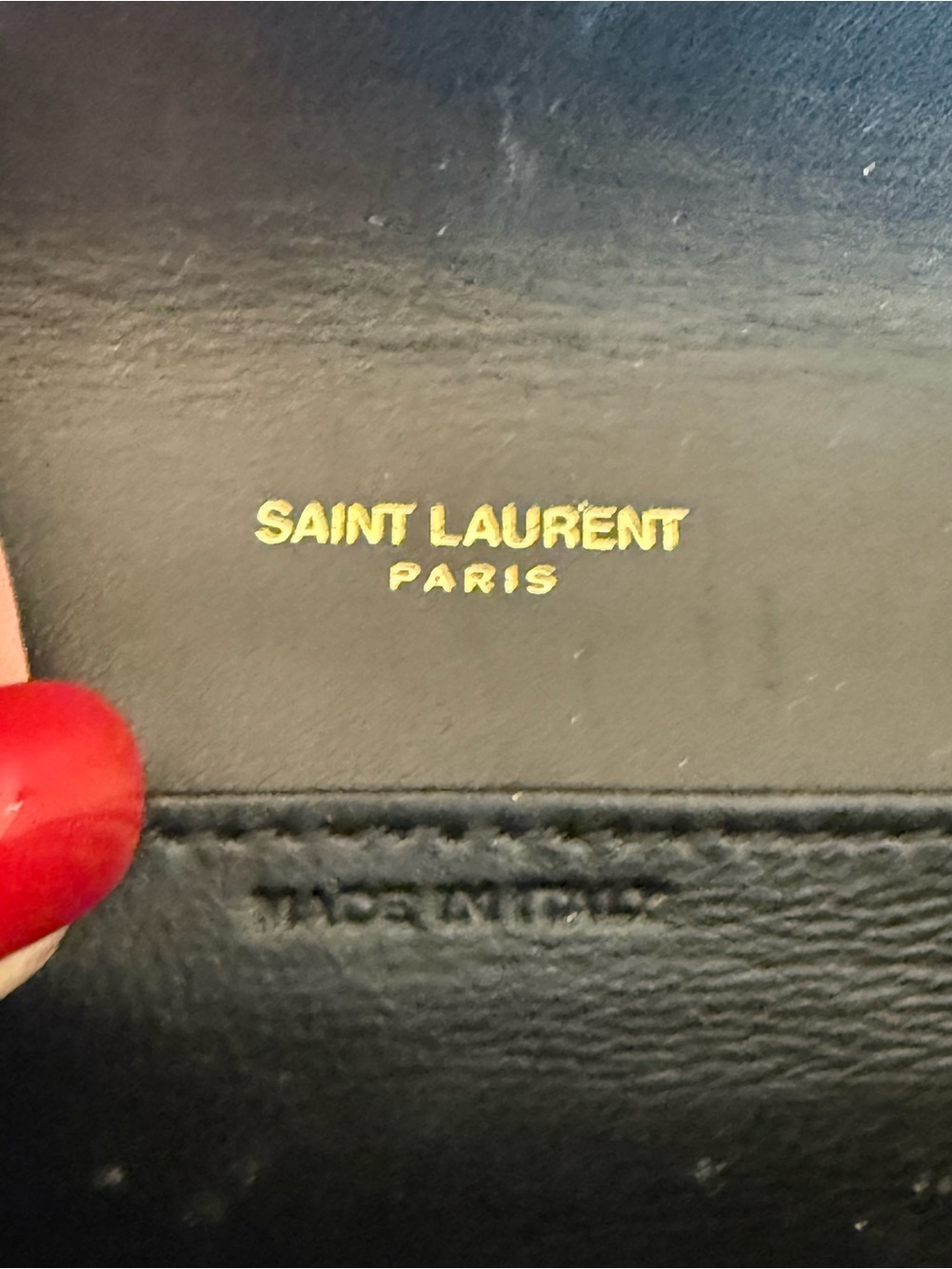 Yves Saint Laurent Black Croc-Embossed Envelope Crossbody with Gold Hardware - Picture 6 of 9
